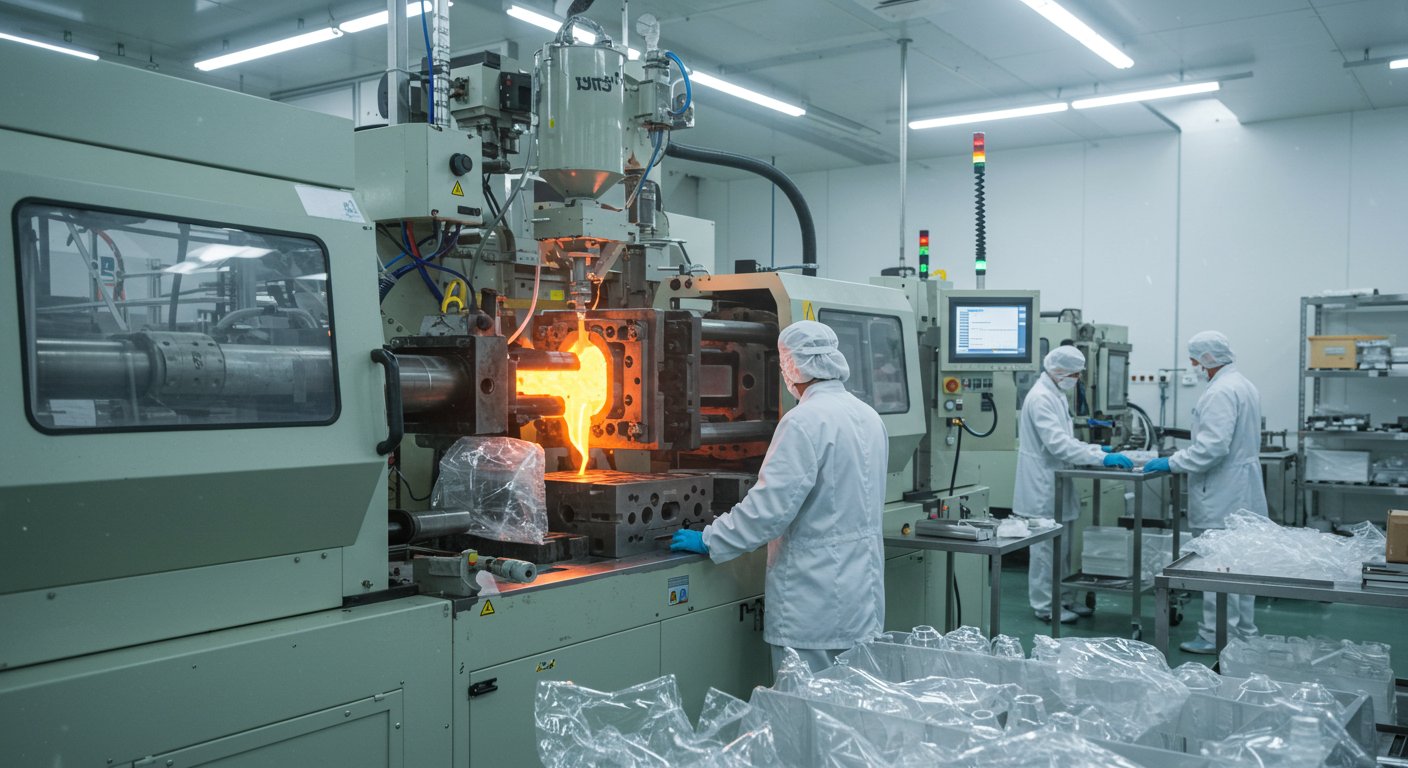 Современные технологии производства прозрачных пластиковых изделий Прозрачные пластиковые изделия на производственной линии