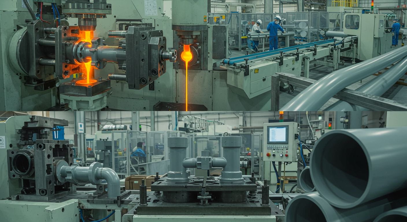 Формование пластиковых труб