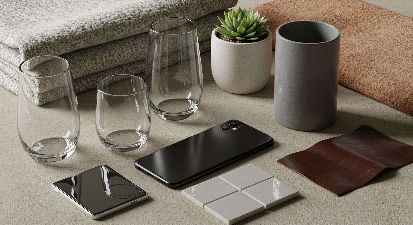 Пример глянцевых и матовых поверхностей Глянцевые и матовые поверхности пластиковых изделий