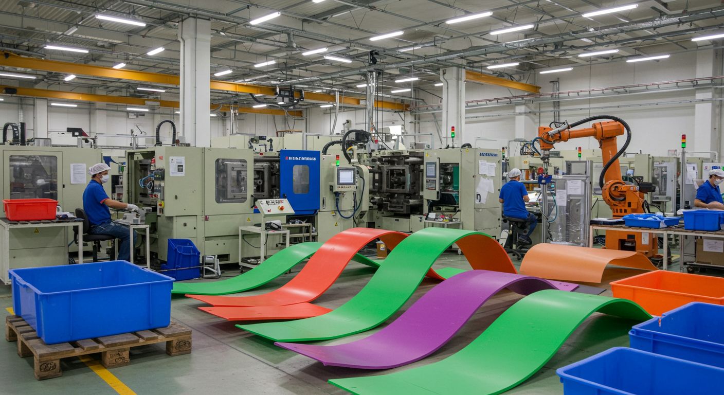 Особенности изготовления гибких пластиковых компонентов Гибкие пластиковые компоненты на производстве