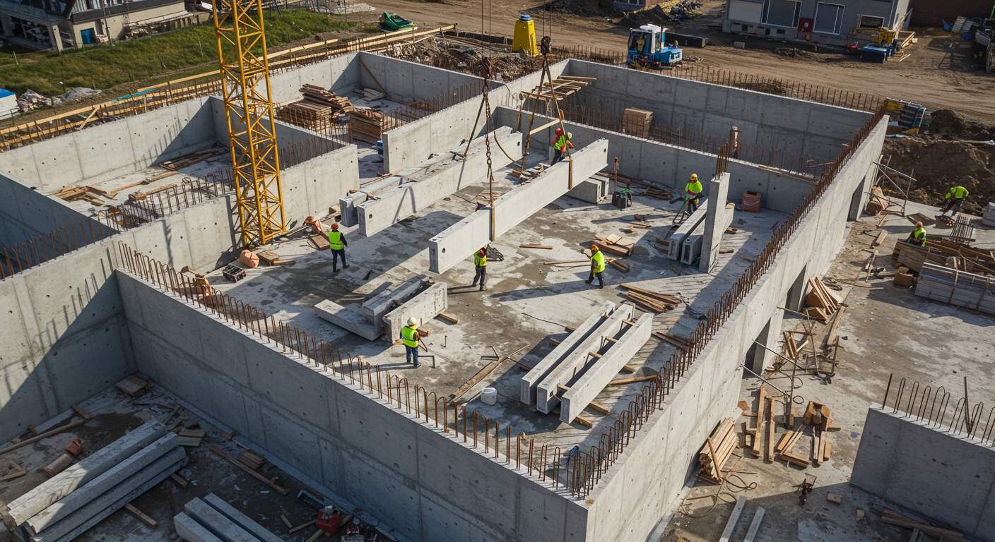 Прямоугольные литые детали для строительной отрасли