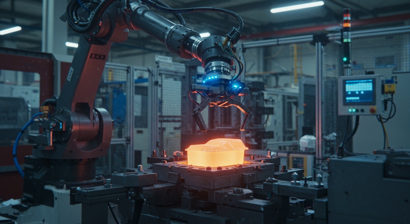 Роботизированные манипуляторы в современном производстве пластика Роботизированный манипулятор в производстве пластика