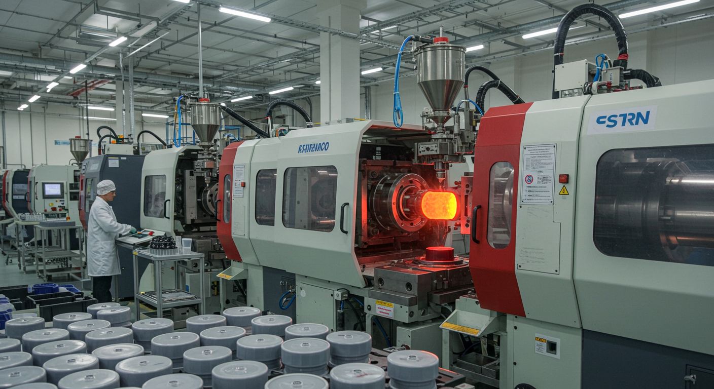 Литьё пластика для круглых крышек и пробок