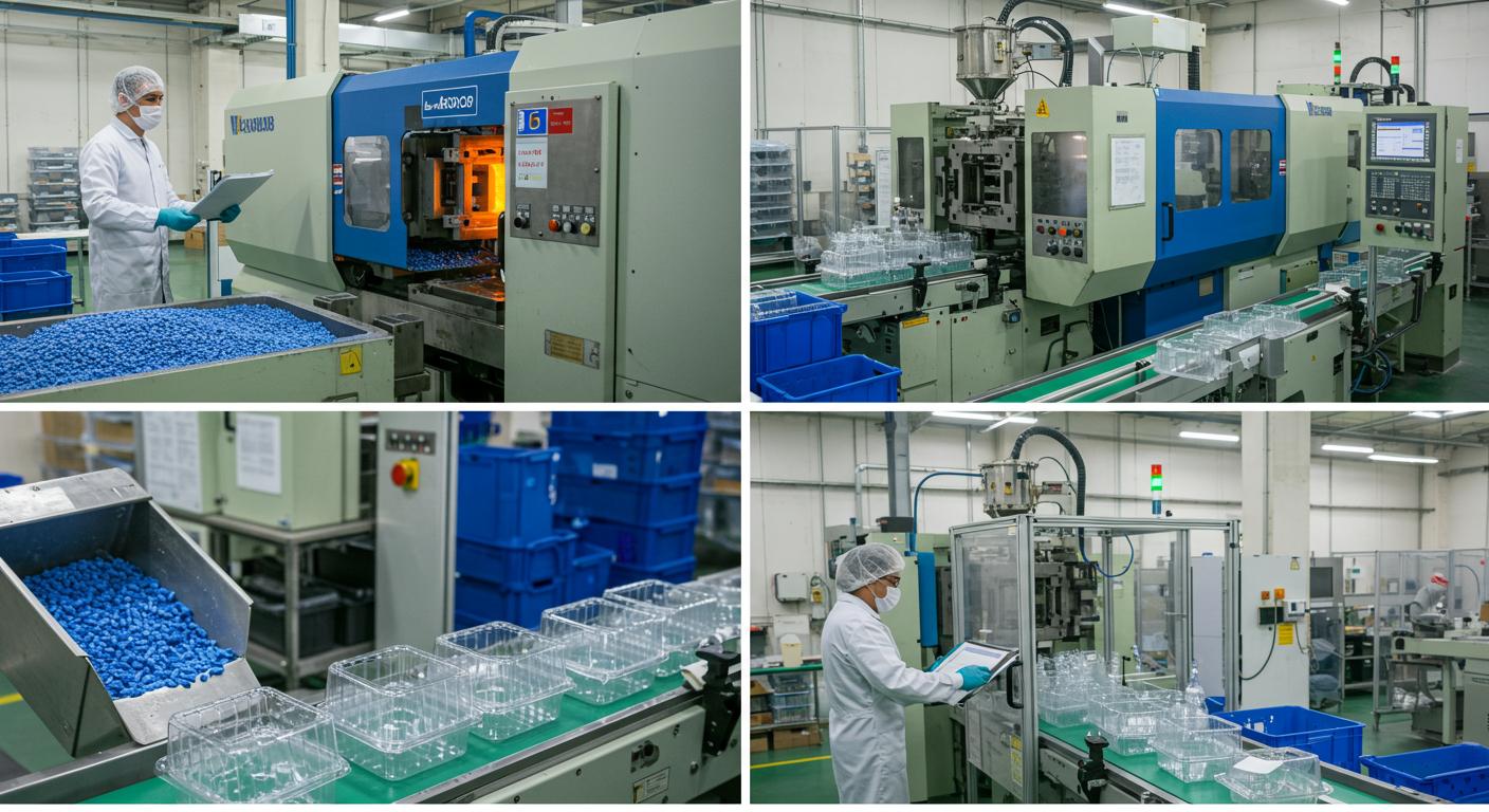 Производственные пластиковые емкости на линии