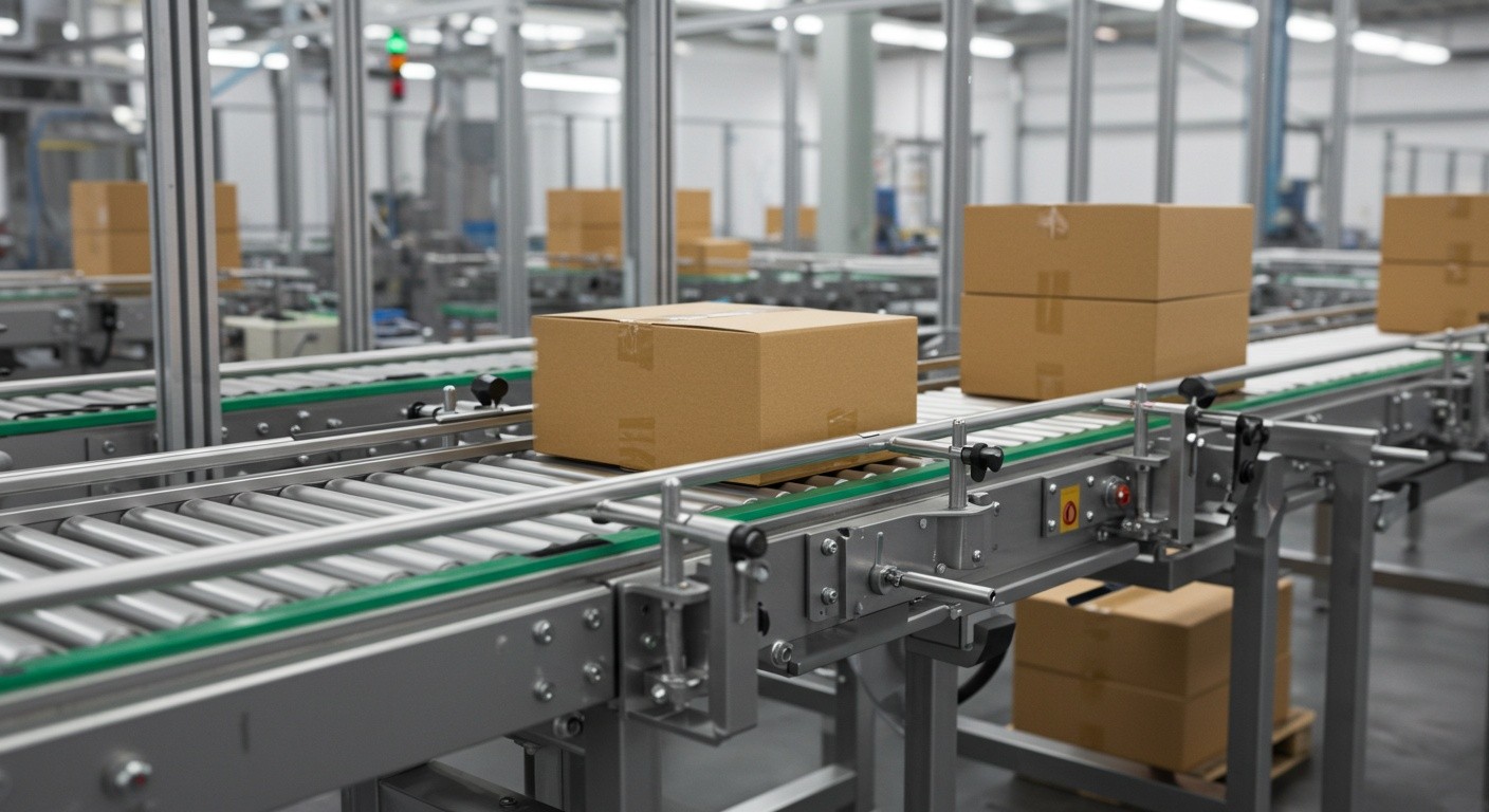 Современный конвейер на производстве