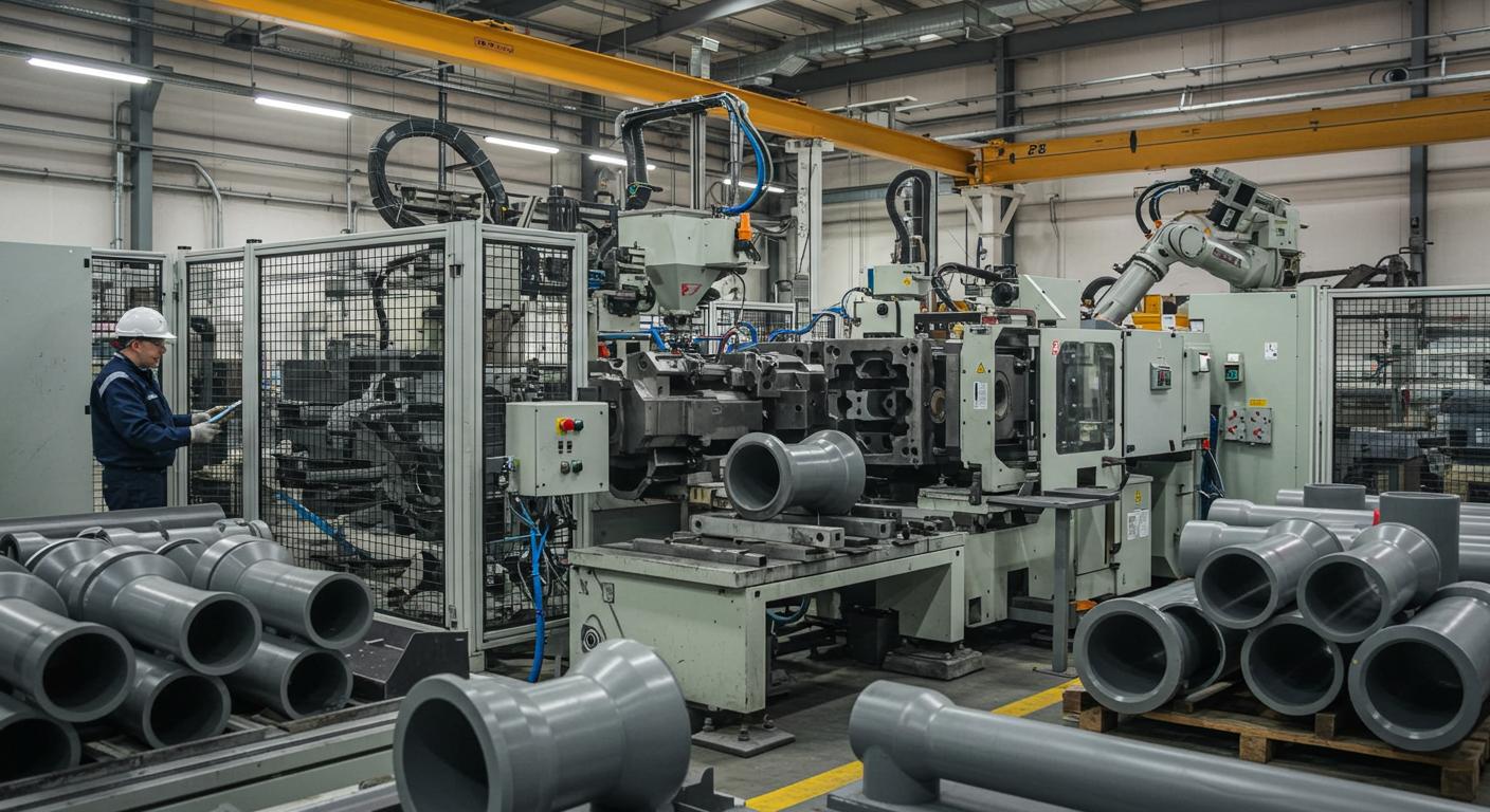 Литьё пластика промышленное для труб и фитингов