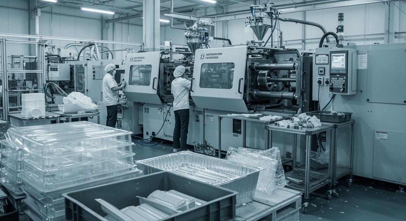 Изготовление пластиковых изделий стандартной формы для упаковки