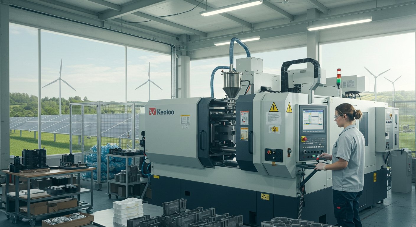 Экологически чистое производство пластика Литье пластика на зеленой фабрике