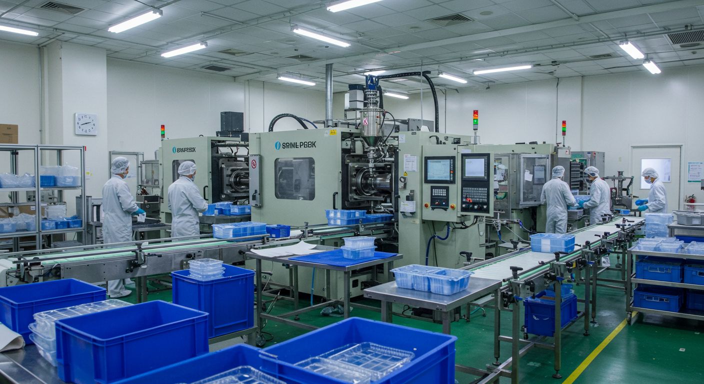 Легкий пластиковый контейнер для пищевой промышленности