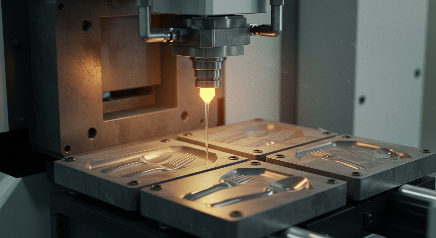 Литьё пластика для одноразовой посуды