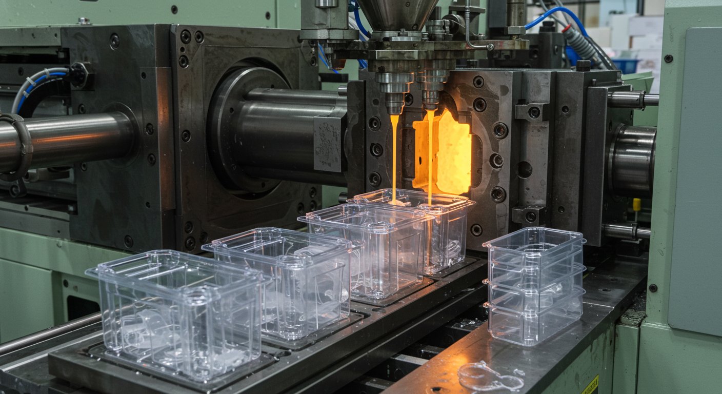 Литьё пластиковых емкостей для хранения и упаковки