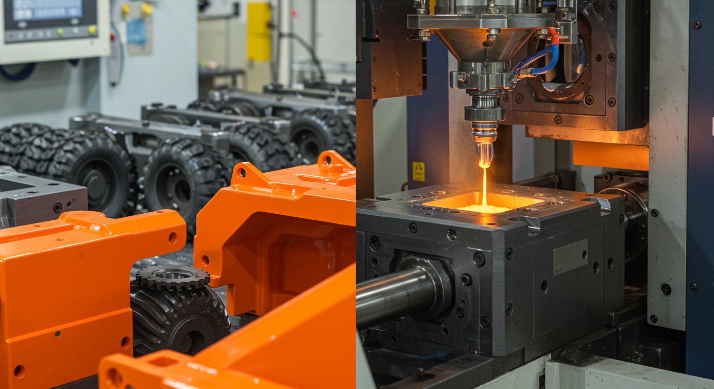 Литьё пластиковых деталей для строительного оборудования